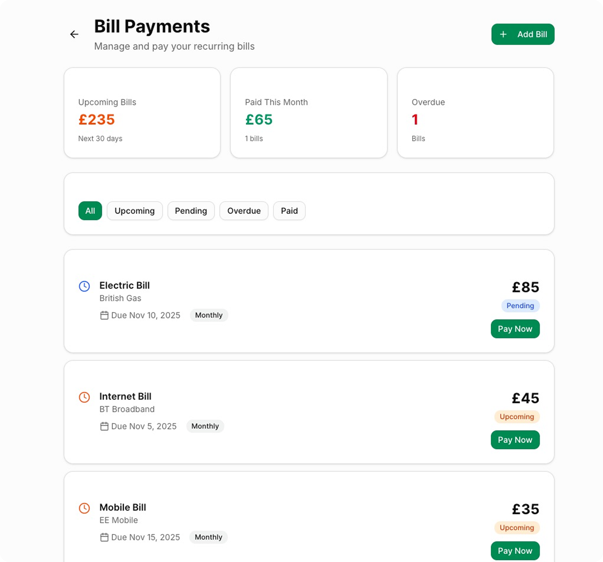 Cards feature visual